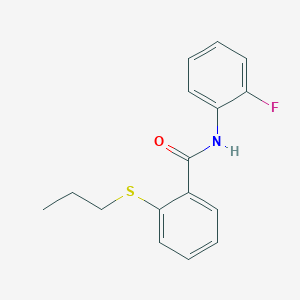 molecular formula C16H16FNOS B5461498 N-(2-fluorophenyl)-2-(propylsulfanyl)benzamide 