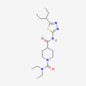 molecular formula C18H31N5O2S B5461822 N1,N1-DIETHYL-N4-[5-(PENTAN-3-YL)-1,3,4-THIADIAZOL-2-YL]PIPERIDINE-1,4-DICARBOXAMIDE 