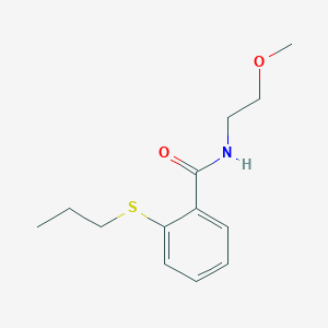 molecular formula C13H19NO2S B5461960 N-(2-methoxyethyl)-2-(propylthio)benzamide 