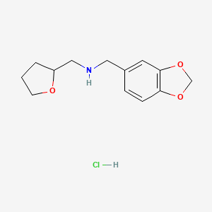 molecular formula C13H18ClNO3 B5461994 N-(1,3-benzodioxol-5-ylmethyl)-1-(oxolan-2-yl)methanamine;hydrochloride 