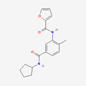 molecular formula C18H20N2O3 B5462032 N-[5-(cyclopentylcarbamoyl)-2-methylphenyl]furan-2-carboxamide 