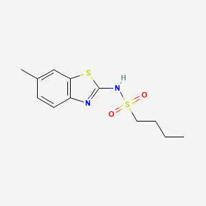 molecular formula C12H16N2O2S2 B5462070 N-(6-methyl-1,3-benzothiazol-2-yl)butane-1-sulfonamide 