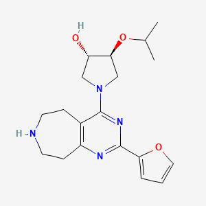 molecular formula C19H26N4O3 B5462136 (3S,4S)-1-[2-(furan-2-yl)-6,7,8,9-tetrahydro-5H-pyrimido[4,5-d]azepin-4-yl]-4-propan-2-yloxypyrrolidin-3-ol 