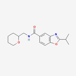 molecular formula C17H22N2O3 B5462340 N-(oxan-2-ylmethyl)-2-propan-2-yl-1,3-benzoxazole-5-carboxamide 