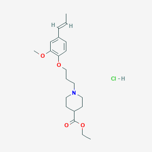 molecular formula C21H32ClNO4 B5462513 ethyl 1-[3-[2-methoxy-4-[(E)-prop-1-enyl]phenoxy]propyl]piperidine-4-carboxylate;hydrochloride 