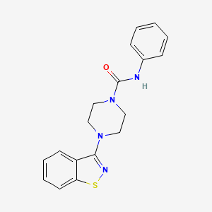 molecular formula C18H18N4OS B5462528 4-(1,2-benzothiazol-3-yl)-N-phenylpiperazine-1-carboxamide 