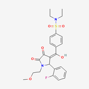 molecular formula C24H27FN2O6S B5462630 N,N-diethyl-4-[2-(2-fluorophenyl)-4-hydroxy-1-(2-methoxyethyl)-5-oxo-2,5-dihydro-1H-pyrrole-3-carbonyl]benzene-1-sulfonamide 
