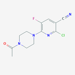molecular formula C12H12ClFN4O B054629 6-(4-Acetylpiperazin-1-yl)-2-chloro-5-fluoronicotinonitrile CAS No. 113237-21-1