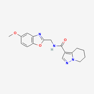 molecular formula C17H18N4O3 B5463030 N-[(5-methoxy-1,3-benzoxazol-2-yl)methyl]-4,5,6,7-tetrahydropyrazolo[1,5-a]pyridine-3-carboxamide 