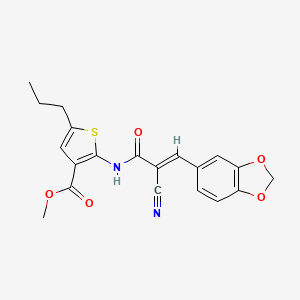 molecular formula C20H18N2O5S B5463089 methyl 2-{[3-(1,3-benzodioxol-5-yl)-2-cyanoacryloyl]amino}-5-propyl-3-thiophenecarboxylate 