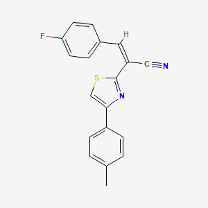 molecular formula C19H13FN2S B5463159 (Z)-3-(4-fluorophenyl)-2-[4-(4-methylphenyl)-1,3-thiazol-2-yl]prop-2-enenitrile 