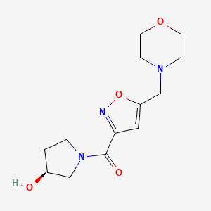 molecular formula C13H19N3O4 B5463277 (3S)-1-{[5-(morpholin-4-ylmethyl)isoxazol-3-yl]carbonyl}pyrrolidin-3-ol 