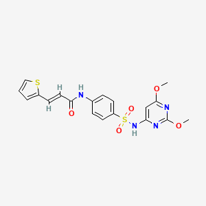 molecular formula C19H18N4O5S2 B5463385 N-(4-{[(2,6-dimethoxy-4-pyrimidinyl)amino]sulfonyl}phenyl)-3-(2-thienyl)acrylamide 