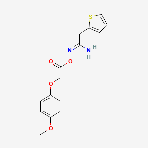 molecular formula C15H16N2O4S B5463440 N'-{[(4-methoxyphenoxy)acetyl]oxy}-2-(2-thienyl)ethanimidamide 