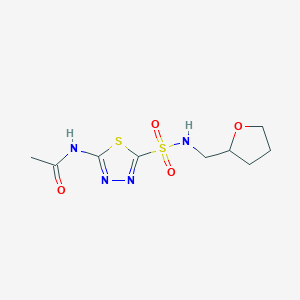 molecular formula C9H14N4O4S2 B5463629 N-(5-{[(tetrahydro-2-furanylmethyl)amino]sulfonyl}-1,3,4-thiadiazol-2-yl)acetamide 