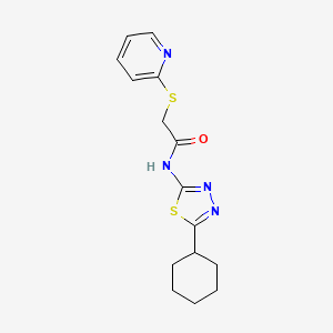 molecular formula C15H18N4OS2 B5463703 N-(5-CYCLOHEXYL-1,3,4-THIADIAZOL-2-YL)-2-(2-PYRIDINYLSULFANYL)ACETAMIDE 