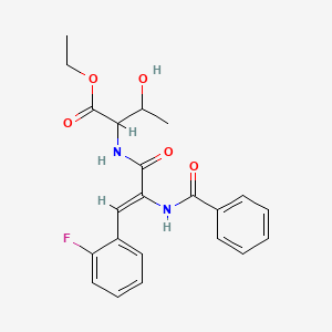 molecular formula C22H23FN2O5 B5463902 ethyl 2-[[(Z)-2-benzamido-3-(2-fluorophenyl)prop-2-enoyl]amino]-3-hydroxybutanoate 