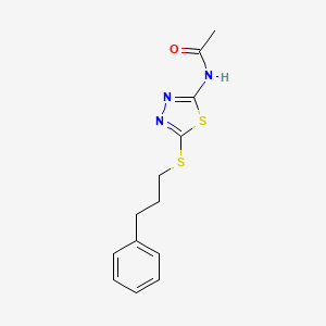 molecular formula C13H15N3OS2 B5464125 N-{5-[(3-phenylpropyl)sulfanyl]-1,3,4-thiadiazol-2-yl}acetamide 