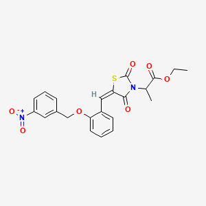 molecular formula C22H20N2O7S B5464212 ethyl 2-[(5E)-5-[[2-[(3-nitrophenyl)methoxy]phenyl]methylidene]-2,4-dioxo-1,3-thiazolidin-3-yl]propanoate 
