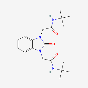 molecular formula C19H28N4O3 B5464223 N-TERT-BUTYL-2-{3-[(TERT-BUTYLCARBAMOYL)METHYL]-2-OXO-2,3-DIHYDRO-1H-1,3-BENZODIAZOL-1-YL}ACETAMIDE 