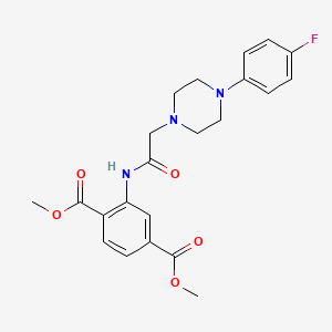molecular formula C22H24FN3O5 B5464256 DIMETHYL 2-({2-[4-(4-FLUOROPHENYL)PIPERAZINO]ACETYL}AMINO)TEREPHTHALATE 