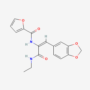 molecular formula C17H16N2O5 B5464272 N-[(E)-1-(1,3-benzodioxol-5-yl)-3-(ethylamino)-3-oxoprop-1-en-2-yl]furan-2-carboxamide 