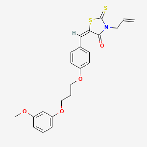 molecular formula C23H23NO4S2 B5464429 (5E)-5-[[4-[3-(3-methoxyphenoxy)propoxy]phenyl]methylidene]-3-prop-2-enyl-2-sulfanylidene-1,3-thiazolidin-4-one 