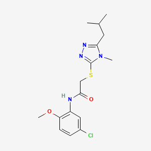 molecular formula C16H21ClN4O2S B5464449 N-(5-chloro-2-methoxyphenyl)-2-[[4-methyl-5-(2-methylpropyl)-1,2,4-triazol-3-yl]sulfanyl]acetamide 