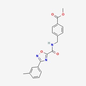 molecular formula C19H17N3O4 B5464593 Methyl 4-[[[3-(3-methylphenyl)-1,2,4-oxadiazole-5-carbonyl]amino]methyl]benzoate 