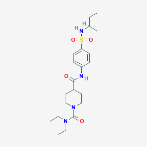 molecular formula C21H34N4O4S B5464614 N-{4-[(SEC-BUTYLAMINO)SULFONYL]PHENYL}-N,N-DIETHYLTETRAHYDRO-1,4(2H)-PYRIDINEDICARBOXAMIDE 