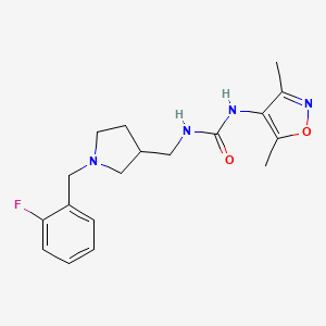 molecular formula C18H23FN4O2 B5464651 N-(3,5-dimethylisoxazol-4-yl)-N'-{[1-(2-fluorobenzyl)pyrrolidin-3-yl]methyl}urea 