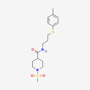 molecular formula C17H26N2O3S2 B5464780 N-{3-[(4-methylphenyl)thio]propyl}-1-(methylsulfonyl)-4-piperidinecarboxamide 