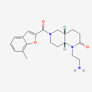 molecular formula C20H25N3O3 B5464923 rel-(4aS,8aR)-1-(2-aminoethyl)-6-[(7-methyl-1-benzofuran-2-yl)carbonyl]octahydro-1,6-naphthyridin-2(1H)-one hydrochloride 