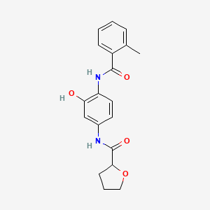 molecular formula C19H20N2O4 B5464930 N-(3-hydroxy-4-{[(2-methylphenyl)carbonyl]amino}phenyl)tetrahydrofuran-2-carboxamide 
