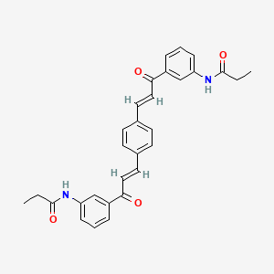 molecular formula C30H28N2O4 B5464951 N,N'-{1,4-phenylenebis[(3-oxo-1-propene-1,3-diyl)-3,1-phenylene]}dipropanamide 