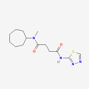 molecular formula C14H22N4O2S B5465002 N-cycloheptyl-N-methyl-N'-1,3,4-thiadiazol-2-ylsuccinamide 
