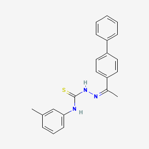 molecular formula C22H21N3S B5465047 (2Z)-2-[1-(biphenyl-4-yl)ethylidene]-N-(3-methylphenyl)hydrazinecarbothioamide 