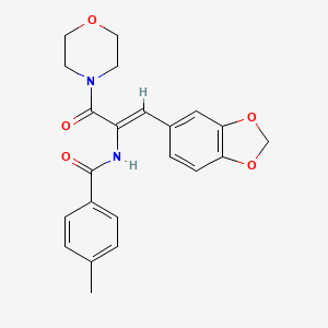 molecular formula C22H22N2O5 B5465106 N-[(Z)-1-(1,3-benzodioxol-5-yl)-3-morpholin-4-yl-3-oxoprop-1-en-2-yl]-4-methylbenzamide 