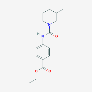 molecular formula C16H22N2O3 B5465131 ETHYL 4-{[(3-METHYLPIPERIDINO)CARBONYL]AMINO}BENZOATE 