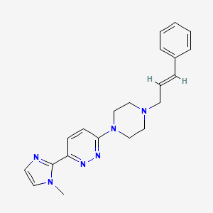 molecular formula C21H24N6 B5465196 3-(1-methyl-1H-imidazol-2-yl)-6-{4-[(2E)-3-phenylprop-2-en-1-yl]piperazin-1-yl}pyridazine 