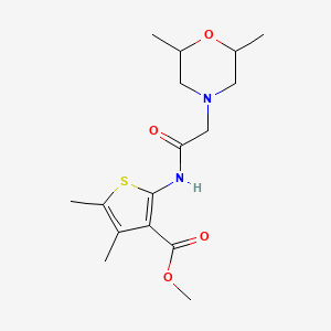 molecular formula C16H24N2O4S B5465234 methyl 2-{[(2,6-dimethyl-4-morpholinyl)acetyl]amino}-4,5-dimethyl-3-thiophenecarboxylate 