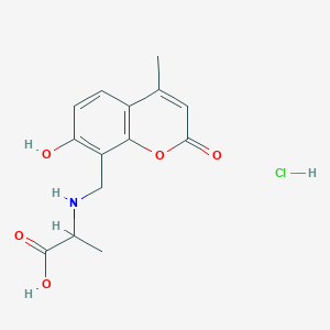 molecular formula C14H16ClNO5 B5465254 2-[(7-Hydroxy-4-methyl-2-oxochromen-8-yl)methylamino]propanoic acid;hydrochloride 
