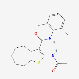 molecular formula C20H24N2O2S B5465496 N-(2,6-DIMETHYLPHENYL)-2-ACETAMIDO-4H,5H,6H,7H,8H-CYCLOHEPTA[B]THIOPHENE-3-CARBOXAMIDE 