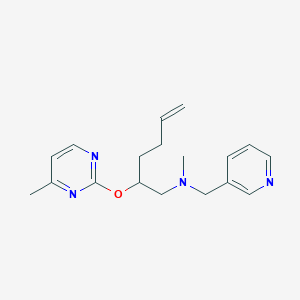 molecular formula C18H24N4O B5465504 N-methyl-1-{(2R,5S)-5-[(4-methylpyrimidin-2-yl)methyl]tetrahydrofuran-2-yl}-N-(pyridin-3-ylmethyl)methanamine 