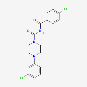 molecular formula C18H17Cl2N3O2 B5465532 N-(4-chlorobenzoyl)-4-(3-chlorophenyl)piperazine-1-carboxamide 