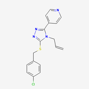 molecular formula C17H15ClN4S B5468772 4-{4-ALLYL-5-[(4-CHLOROBENZYL)SULFANYL]-4H-1,2,4-TRIAZOL-3-YL}PYRIDINE 
