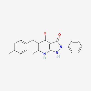 molecular formula C21H19N3O2 B5469514 6-methyl-5-(4-methylbenzyl)-2-phenyl-1H-pyrazolo[3,4-b]pyridine-3,4(2H,7H)-dione 