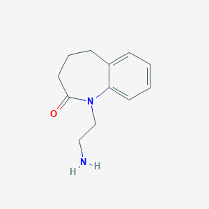 molecular formula C12H16N2O B054697 1-(2-Aminoethyl)-4,5-dihydro-3H-1-benzazepin-2-one CAS No. 112610-09-0