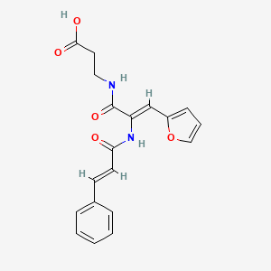 molecular formula C19H18N2O5 B5470059 3-[[(Z)-3-(furan-2-yl)-2-[[(E)-3-phenylprop-2-enoyl]amino]prop-2-enoyl]amino]propanoic acid 