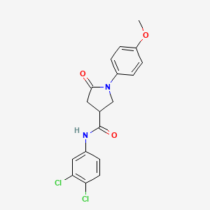 molecular formula C18H16Cl2N2O3 B5470161 N-(3,4-dichlorophenyl)-1-(4-methoxyphenyl)-5-oxopyrrolidine-3-carboxamide 